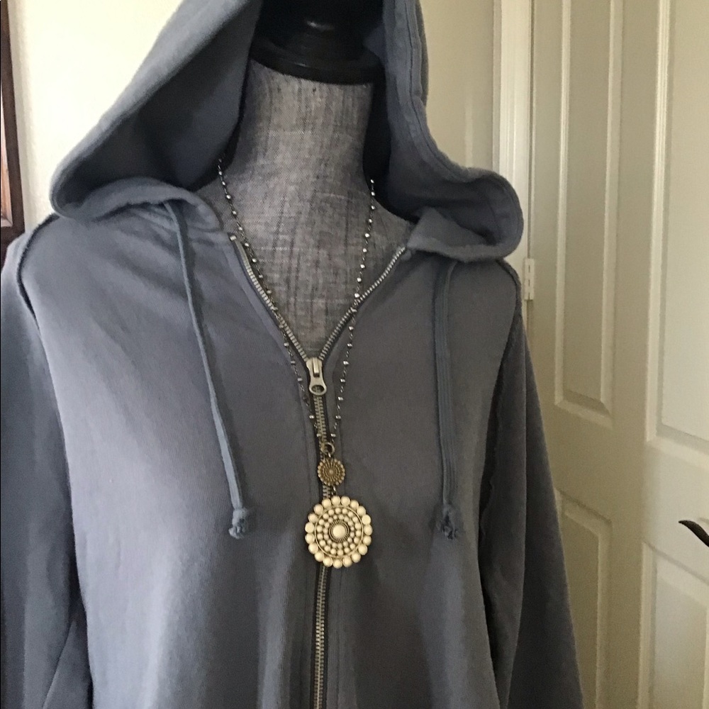 Free People Blue Hooded Cardigan - Picture 8 of 12